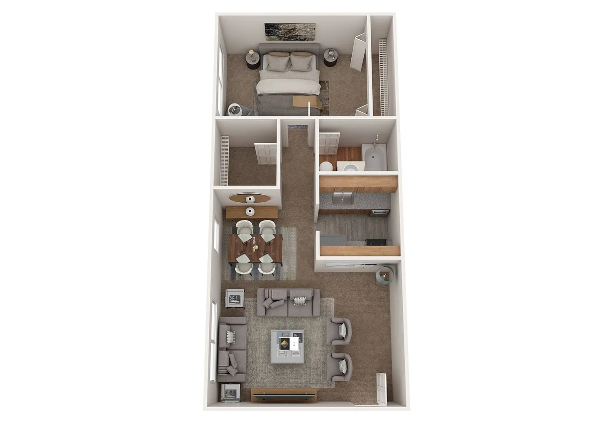 Floor plan YH 1 Bed 1 Bath