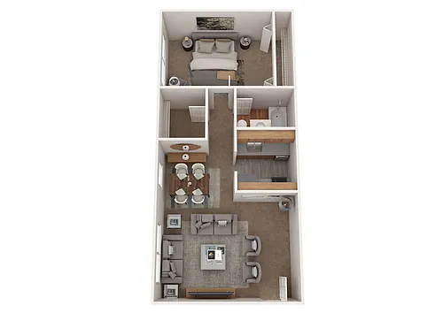 Floor plan YH 1 Bed 1 Bath