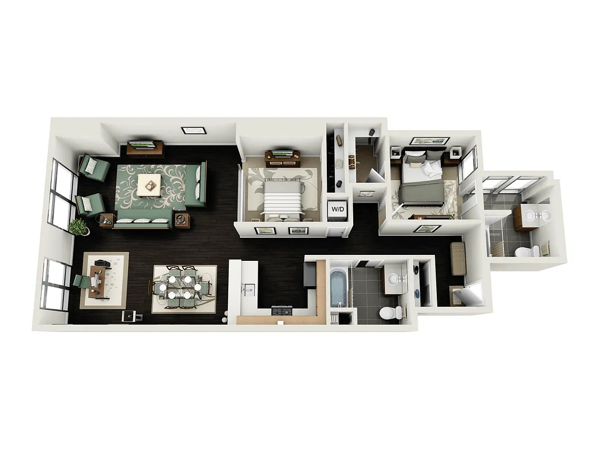 Floor plan 2 Bedroom - 1160 sqft | Premium