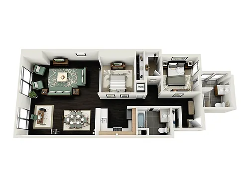 Floor plan 2 Bedroom - 1160 sqft