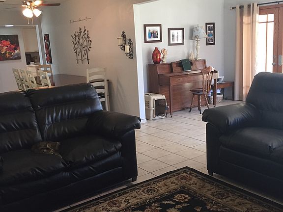 Family room with extended bonus area.