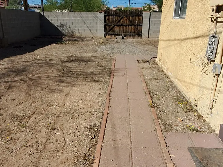 private fenced large back yard