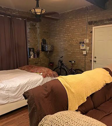 View of Studio apartment towards front interior entrance