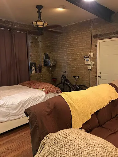 View of Studio apartment towards front interior entrance