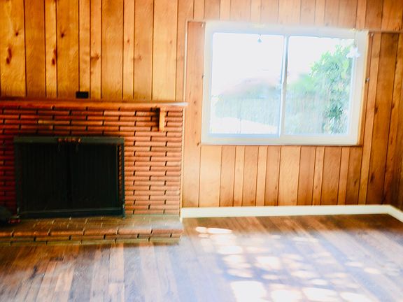 Fireplace in dining room