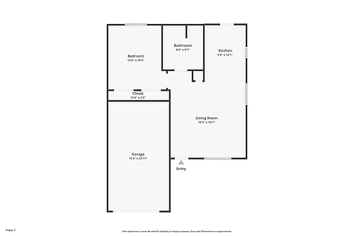 Floor plan Single level 1 Bedroom Duplex