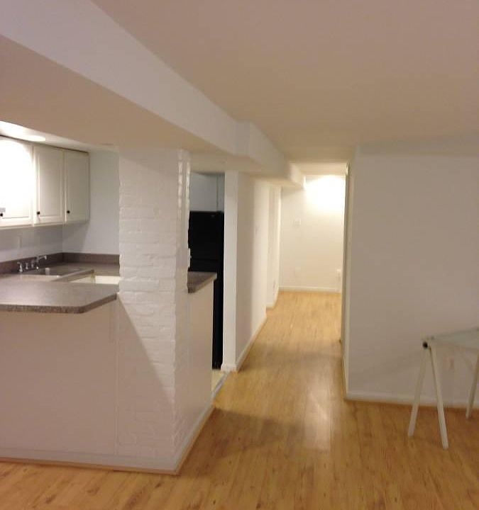 kitchen and hall from living room