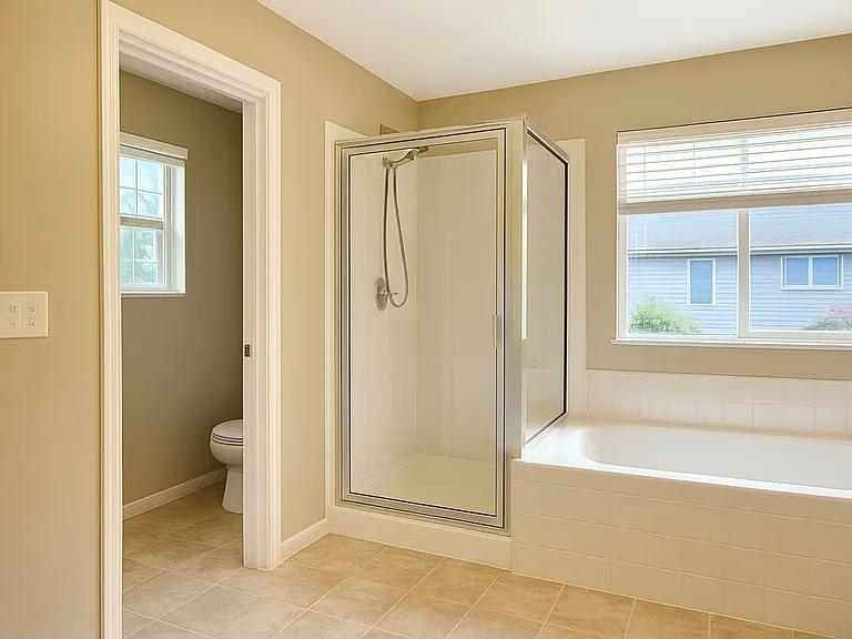 Master Bath-tub, standing shower and toilet with bidet attatchment