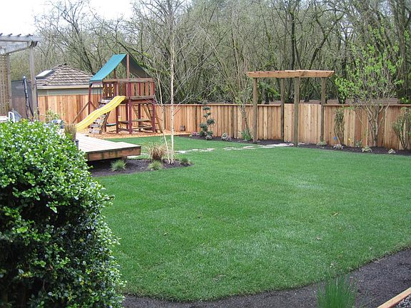 Landscaped kid-friendly backyard on Orchard