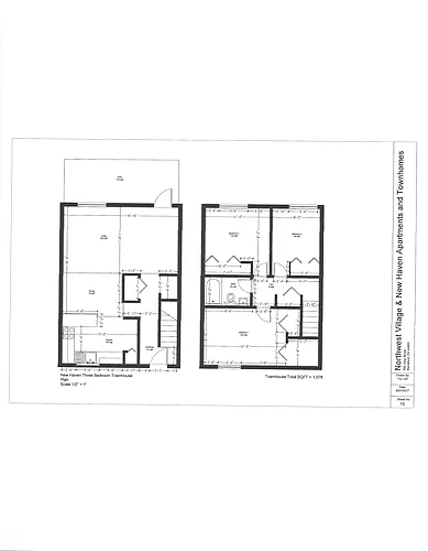 Floor plan 3 Bedroom Square Townhouse
