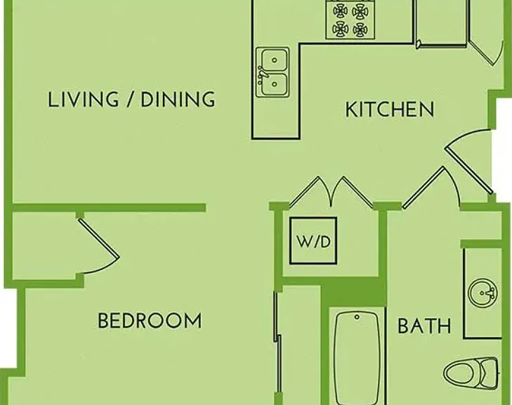 1 Bedroom Floorplan Diagram
