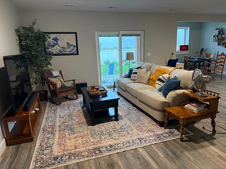 Media room in basement unit