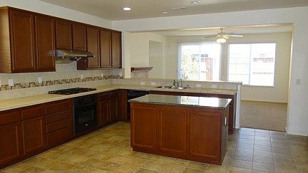 expansive kitchen and living room