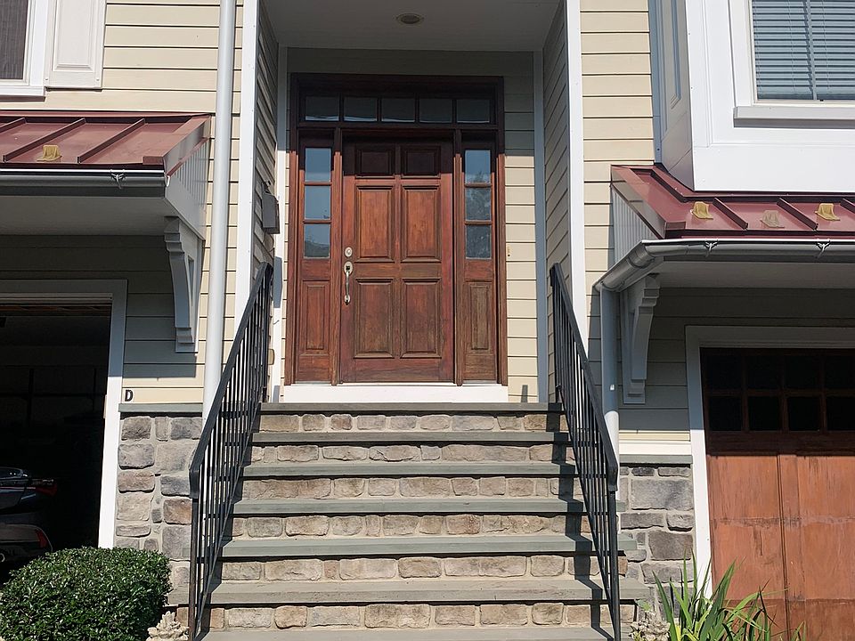 front door (garage to the left with interior access)