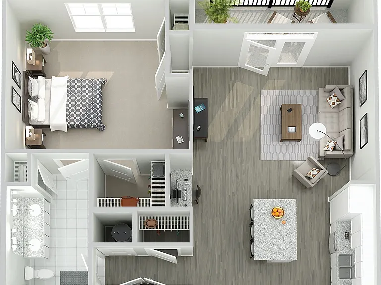 A1J floor plan The Peak at Nichols Plaza