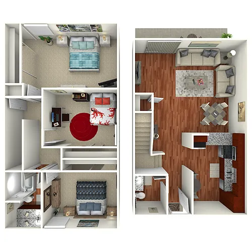 Floor plan 3 Bedroom Townhome