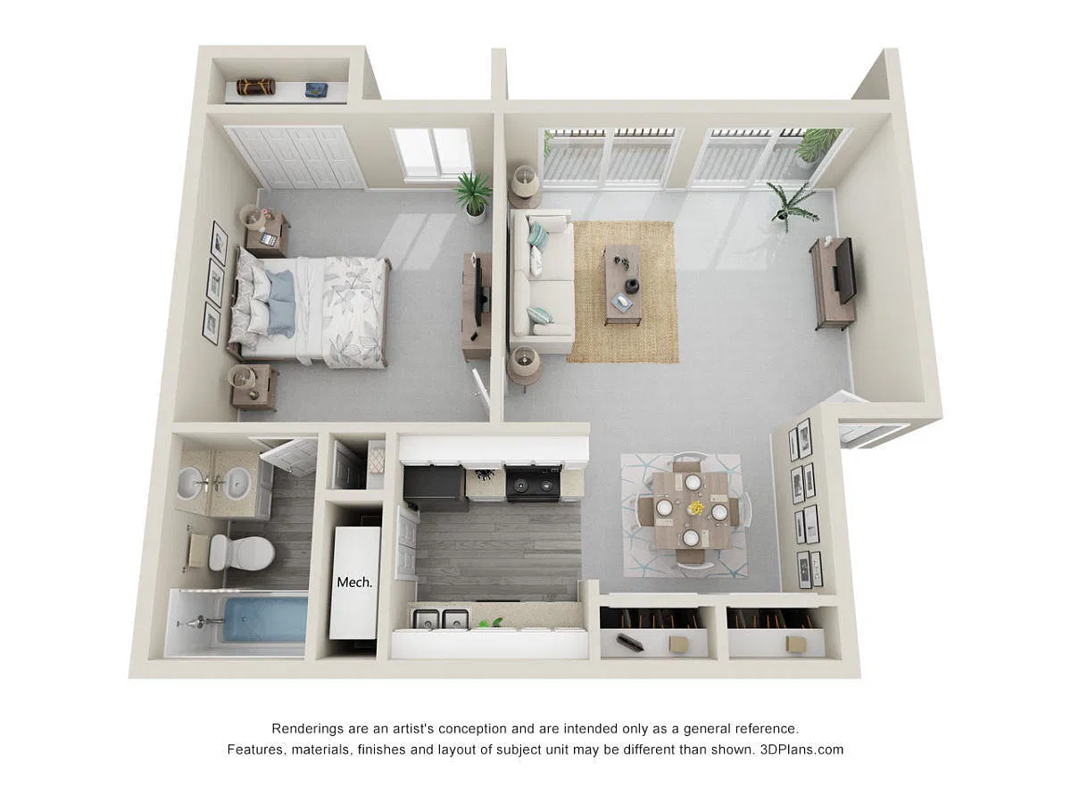 Floor plan 1X1 D