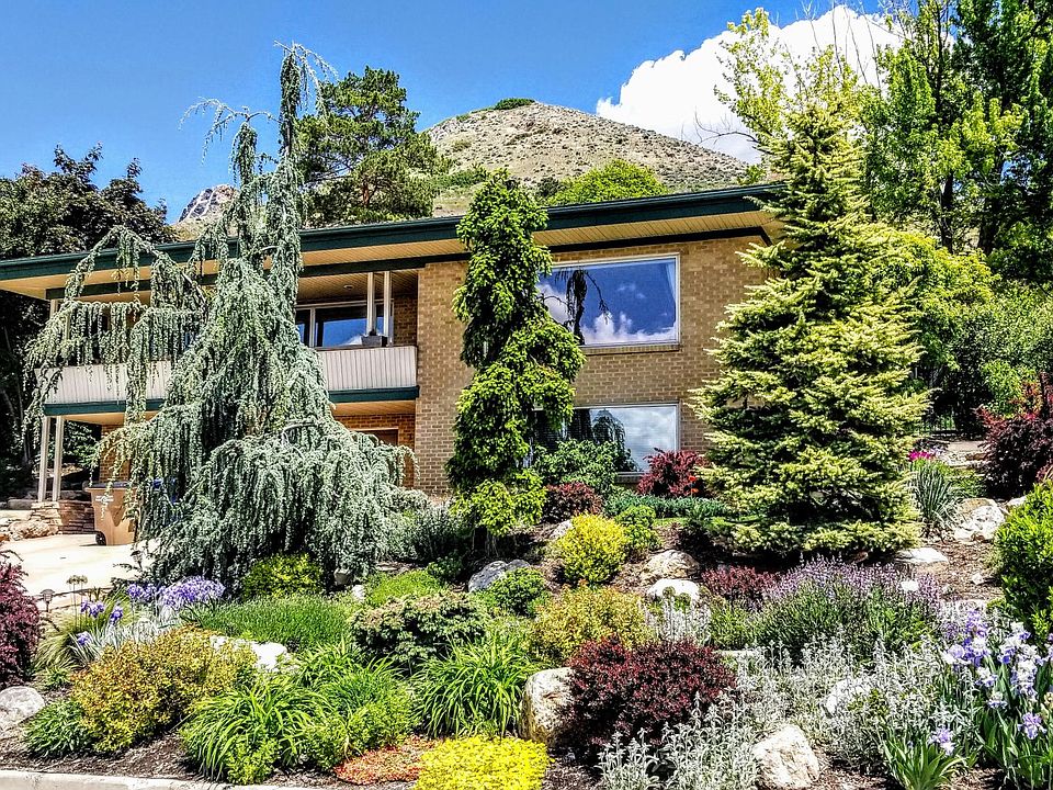 Front of home with foothills immediately in background.
