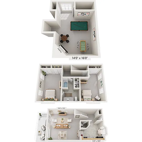 Floor plan The Chestnut - 2BR with Loft