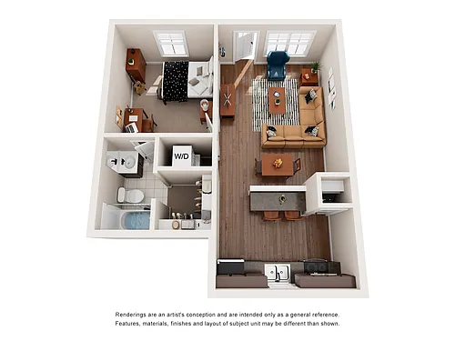 Floor plan One Bedroom Lodge