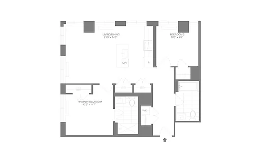 Floor plan C3 | 2 Bed | 2 Bath