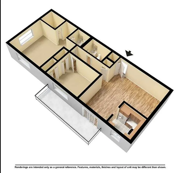 Floor plan 2 bedroom 1 bath