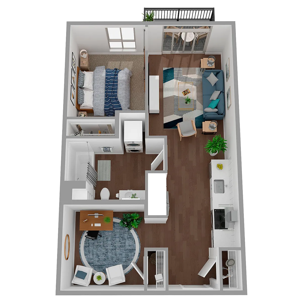 Floor plan 1x1 + Den - a78.1