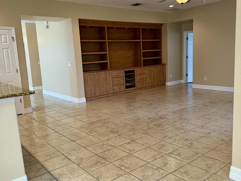 Great Room view with Built Ins