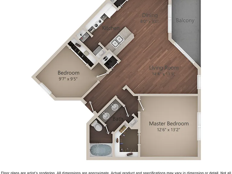 Regal Parc - B1 - 1 Beds - 1 Baths - 947 Sq. ft.
