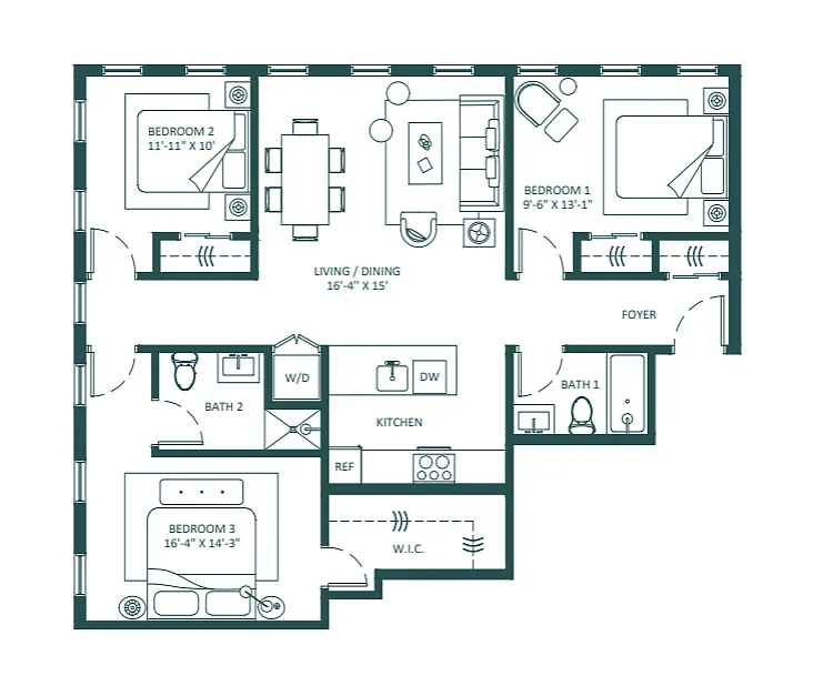 Floor plan 3-Bedroom