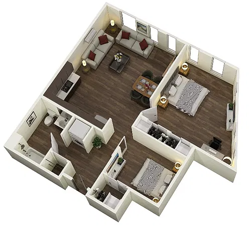 Floor plan 2-Bed F