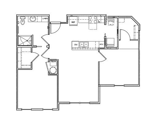 Floor plan 2 Bedroom | 1 Bath