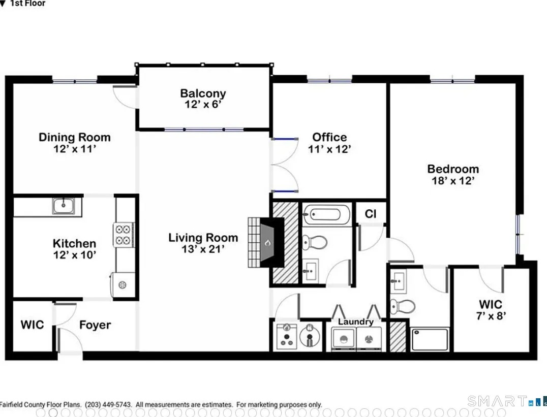 1 bed, 2.0 bath, 1279 sqft, $2,650 — Photo 3