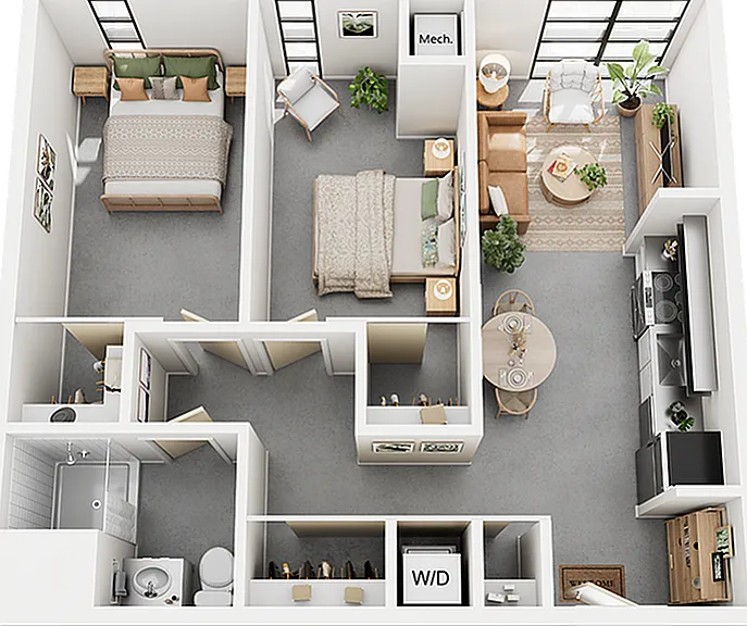 2 Bedroom 2 Bedroom