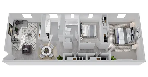 Floor plan 2 Bed 1 Bath