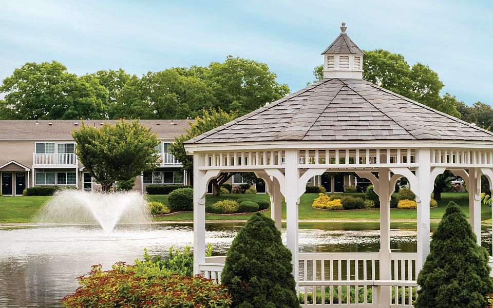 gazebo by the pond aat Lakeside Village, East Patchogue