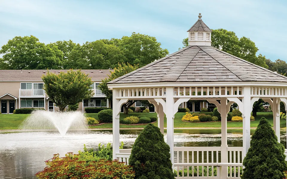 gazebo by the pond aat Lakeside Village, East Patchogue