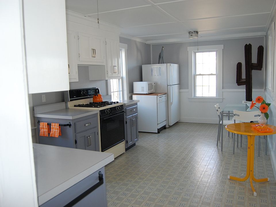 Huge kitchen will easily fit table for 6 people.
