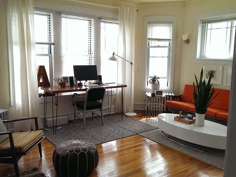 bayed front living room