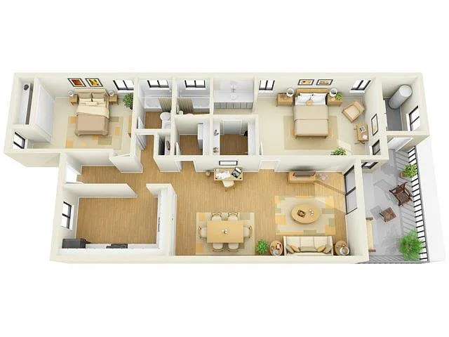 Floor plan 2x2C