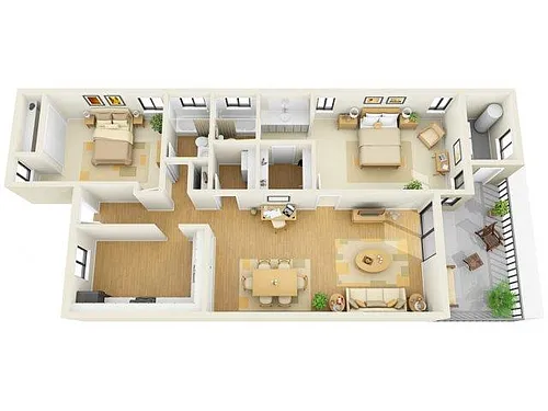 Floor plan 2x2C