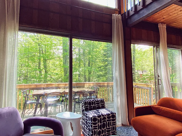 View from living room to front deck