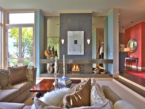 venetian plaster on fireplac
