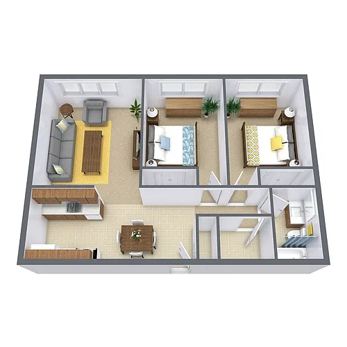 Floor plan Two Bedroom 21A