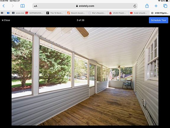 ENCLOSED FRONT PORCH WITH CEILING FANS-AWESOME