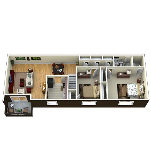 Floor plan Two Bedroom Upper Level