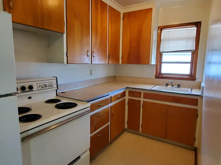 Lots of cabinets, drawers and counter space in the kitchen.