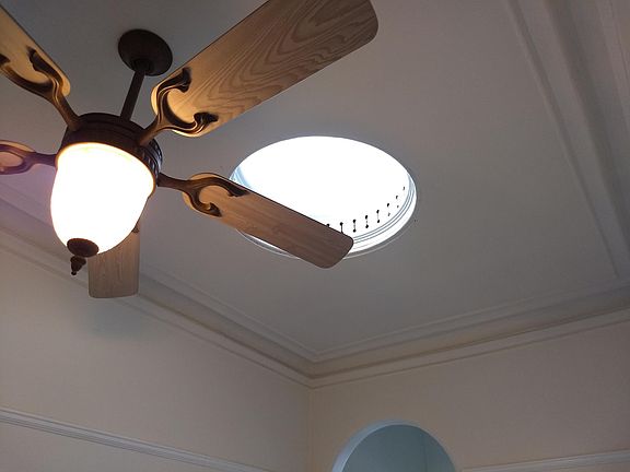 Hall fan and skylight