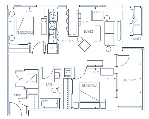 Floor plan Two Bedroom