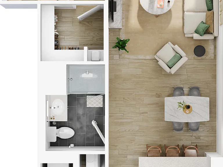 Explore the cozy layout of this inviting apartment, designed for modern living. Explore the cozy layout of this inviting apartment, designed for modern living.